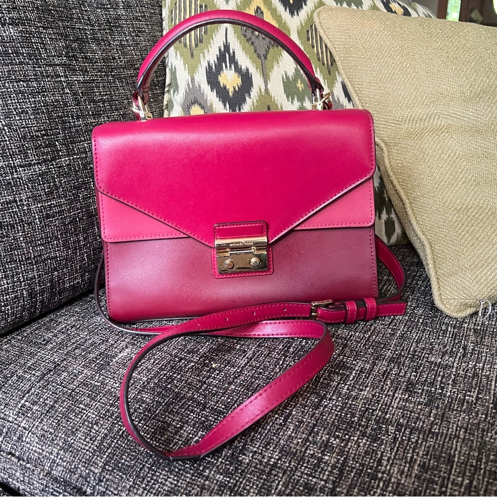 MICHAEL Michael Kors Pink Ombre Leather Top-Handle Satchel